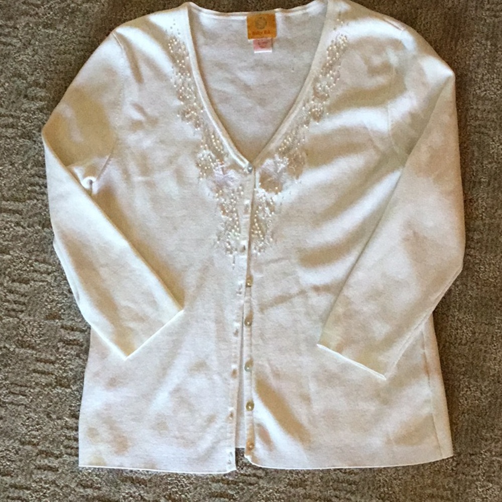 Ruby Rd. White Cardigan Size Lg